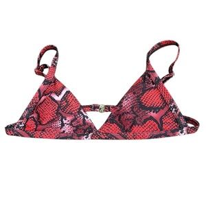 Stylish Red Snake Print Bikini Top size small